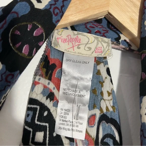 Free People Little Wing Mix Print Kimono One Size - Picture 5 of 9